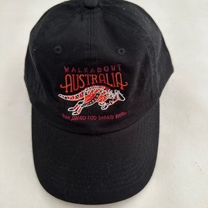 New San Diego Zoo Walkabout Australia Logo Black Baseball Cap Hat One Size